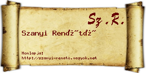 Szanyi Renátó névjegykártya